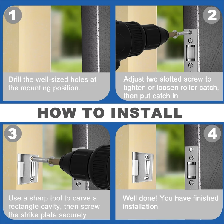 Ball Catch Door Hardware Closer Cabinet Door Catches Heavy Duty Adjustable Roller Latch Ball Catcher