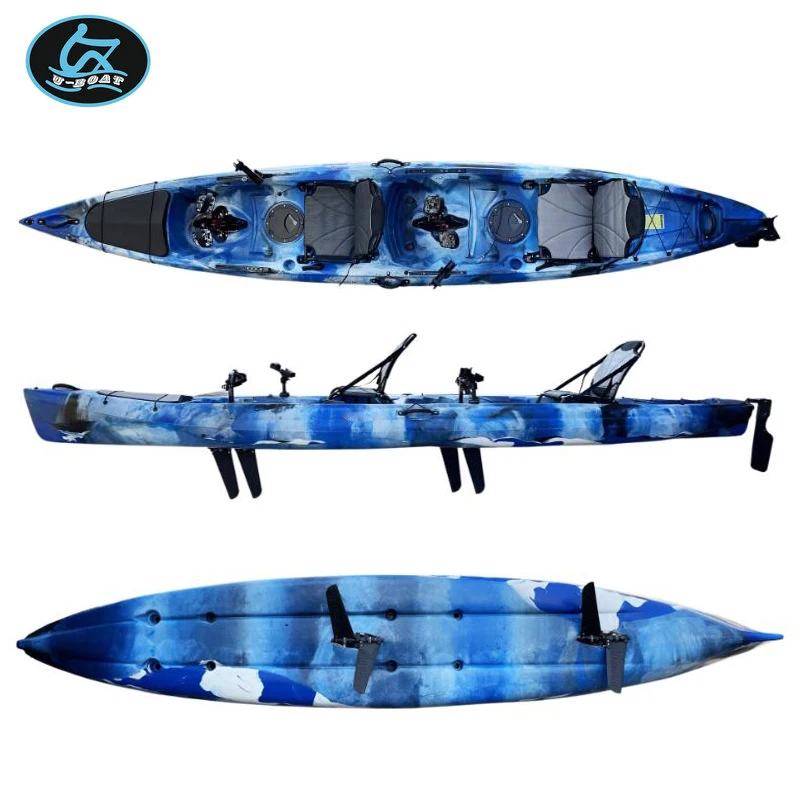 U-boat hot sale tandem kayak 2 person pedal drive plastic canoe rowing boat for sale