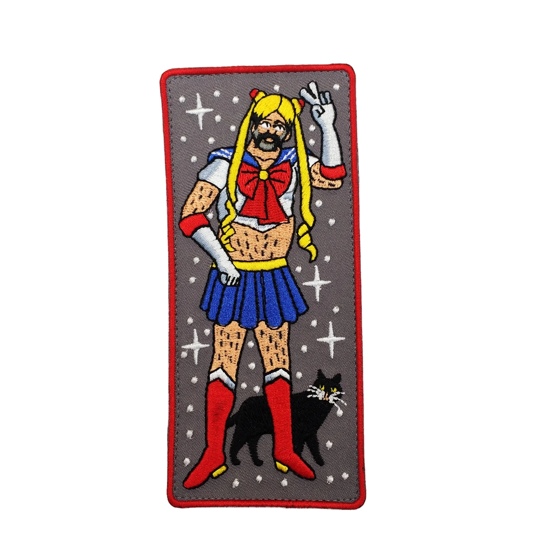 Factory direct hand-sewn woven label fabric patch wind woven label clothing decoration fabric patch