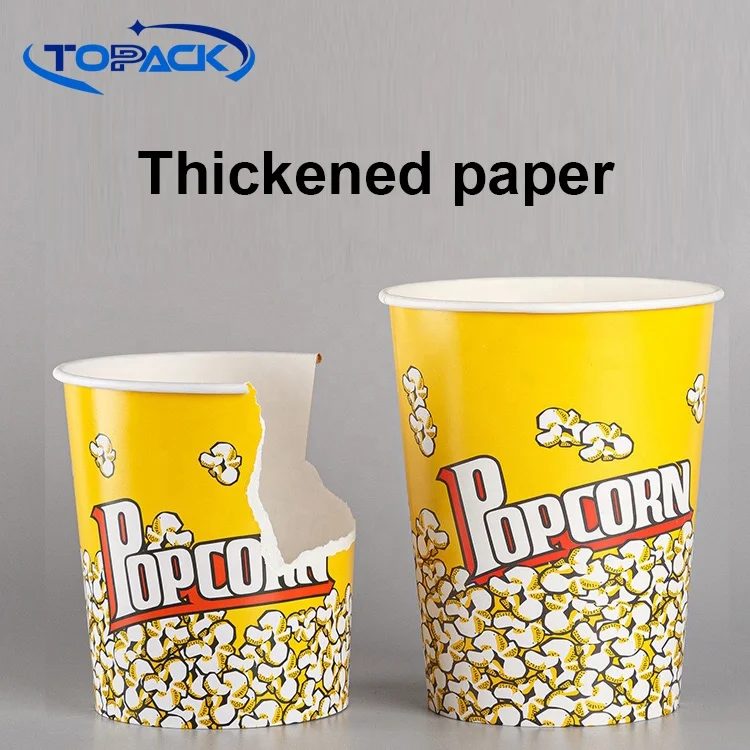 Promotion Custom LOGO  Popcorn Bucket Paper Fried Chicken Disposable Paper Bucket Bowl For Food Packing