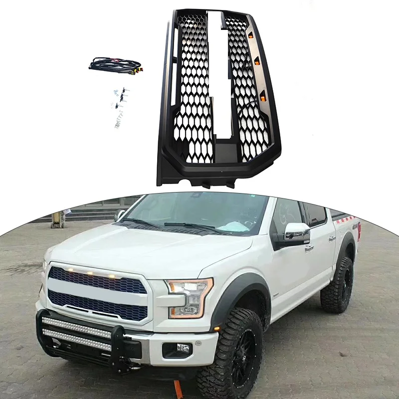Черно-серый АБС-пластик Раптор-гриль для Ford F150