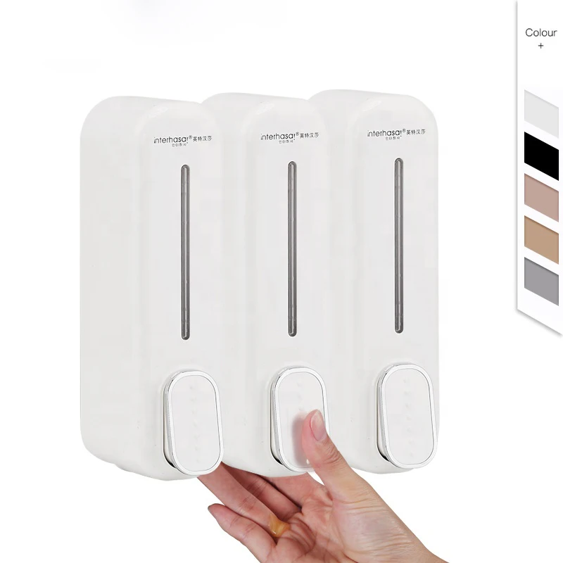 Hotel soap dispenser shower gel pump double liquid bathroom commercial manual kitchen wall mount shampoo and conditioner F7020