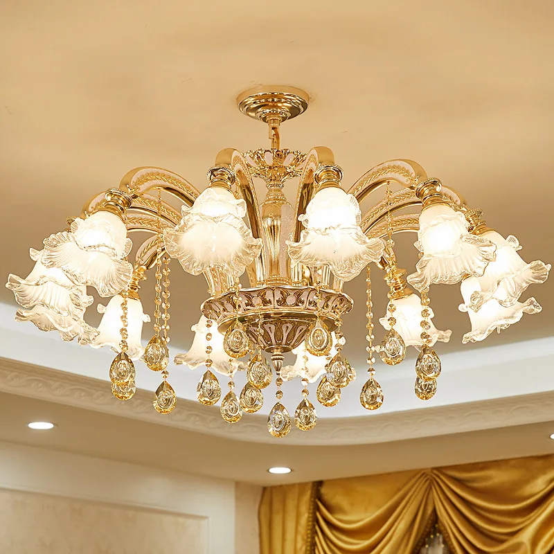 2024 Best Selling Modern Luxury European Crystal Chandelier for Bedroom Dining Living Room