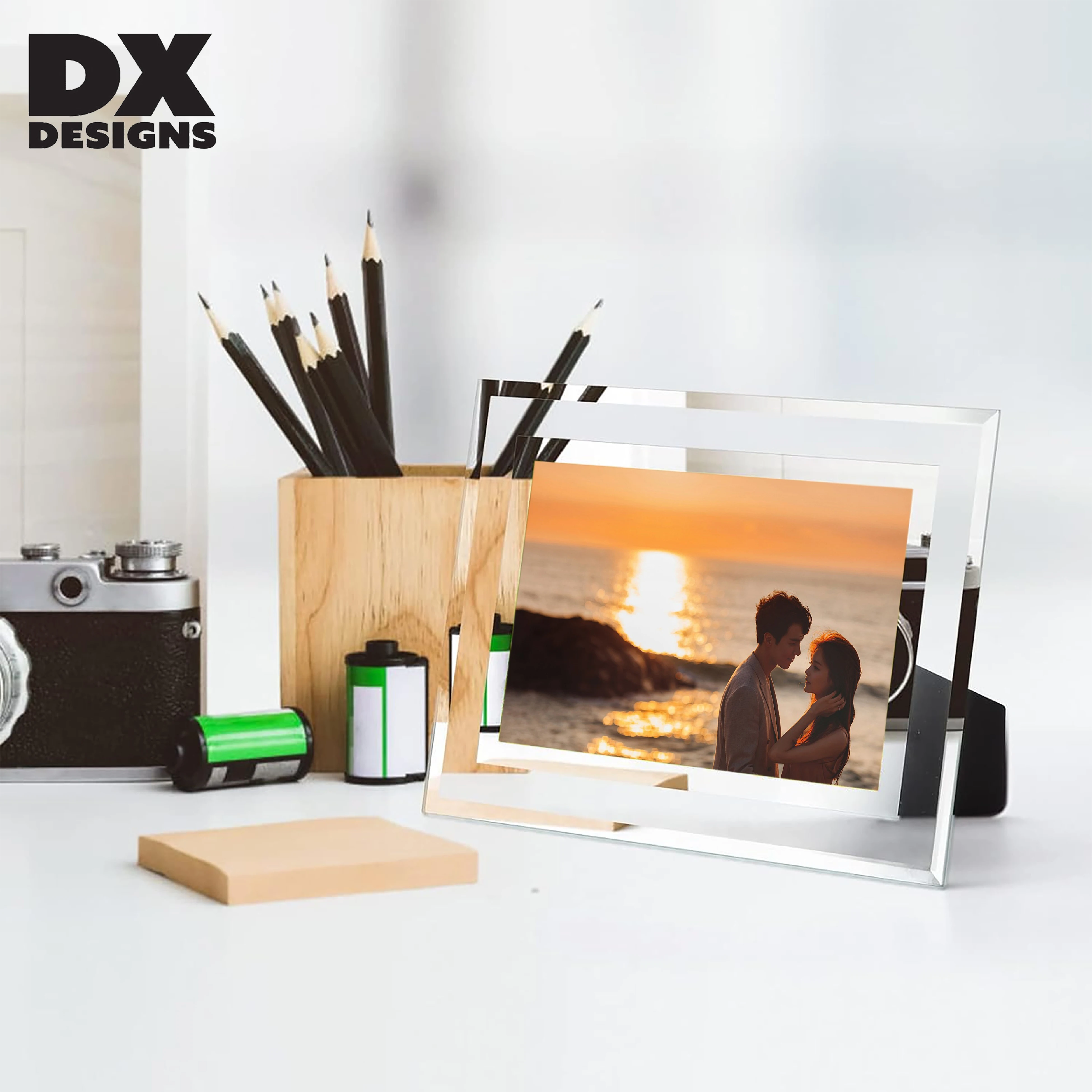 customized crystal glass gold photo frame 4x6 5x7 8x10 Picture Frame Glass for Tabletop Display Vertical or Horizontal