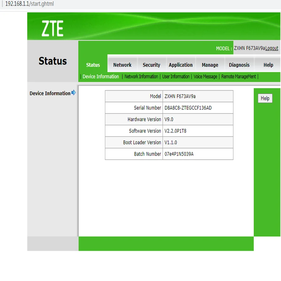 ZTE ZXHN F673av9 ONT GPON ONU английская версия
