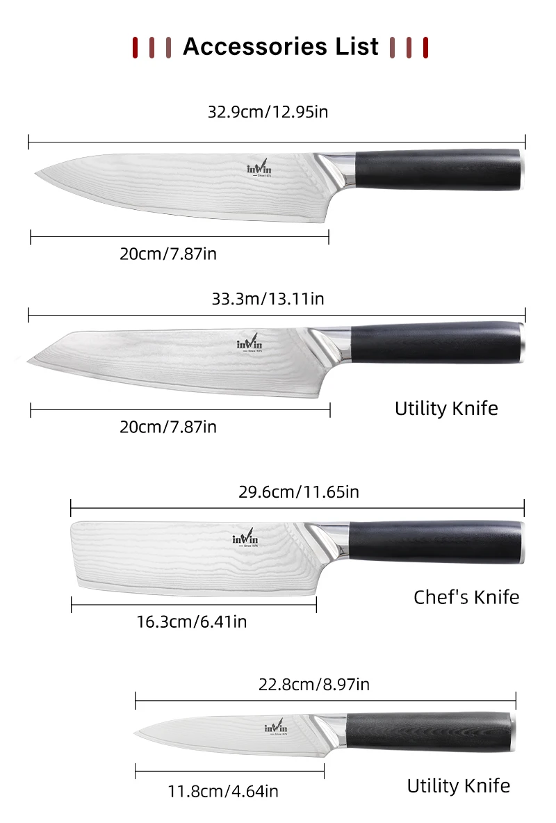 German 3cr13 Stainless Steel Professional 8 Inch Carving Meat  Butcher Knife Ultra Sharp Kitchen Knifes Set with ABS Handle