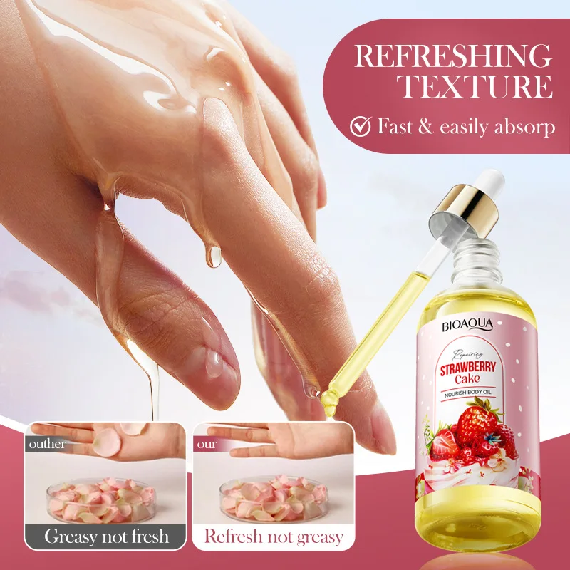Private Label Body oil Long Lasting Fragrance oil Moisturizing Strawberries Plant Organic Face Essential oils