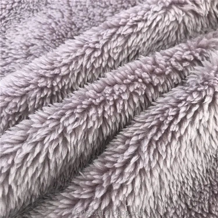 100% Polyester Two Side Shu Velveteen Warm Sherpa Fleece Fabric For Winter