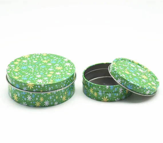 Food Grade Two-Piece Tin Can Hot Sell Creative Metal Flower Painting Gift Can Tinplate Canister Jars Tin Box for Snacks, Xylitol