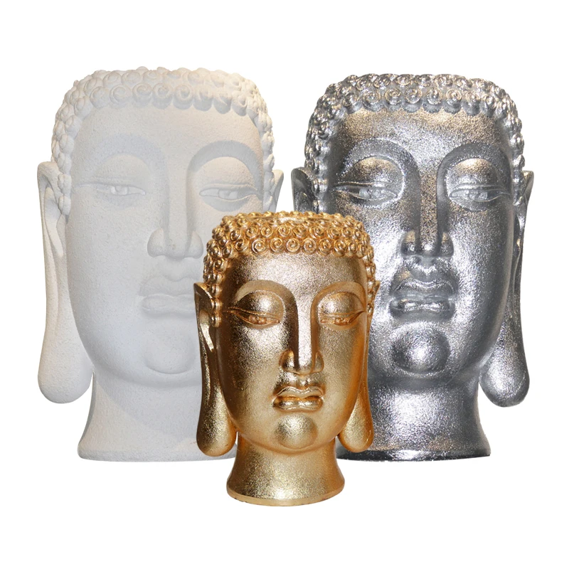 Luxury Gold Silver White Buddha Statue Home Decor Planter Pots Large Resin Buddha Statue Sculpture