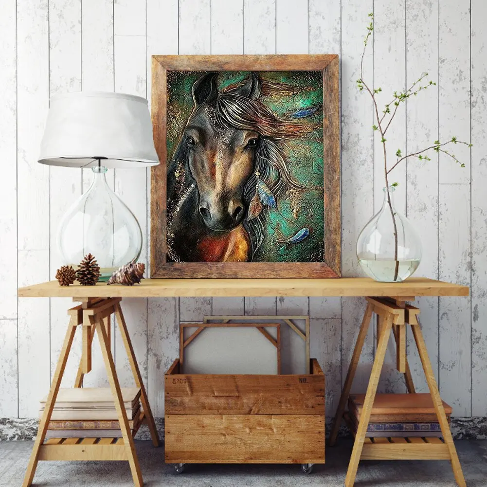 
Color horse Animals 30*40cm(canvas) full round drill diamoond painting 