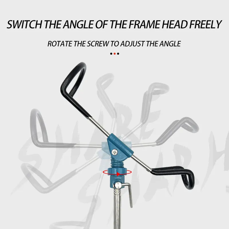 ShraeShark Stainless Steel Fish Pole Multi function Holder Automatic Fishing Rod Ground Mount Rack