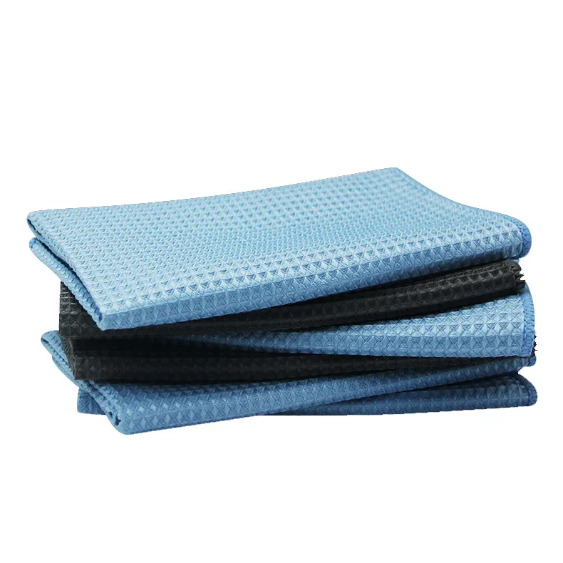 Customization Logo Microfiber waffle towel Quick Dry Window Kitchen Glasses Car Wash Cloth Microfiber Cleaning Cloths