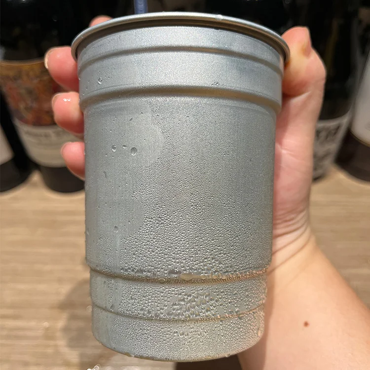 Hot Sale New Portable Recyclable Match Party Mug Cold Drink Coffee Milky Tea Beer Aluminum Cups Custom