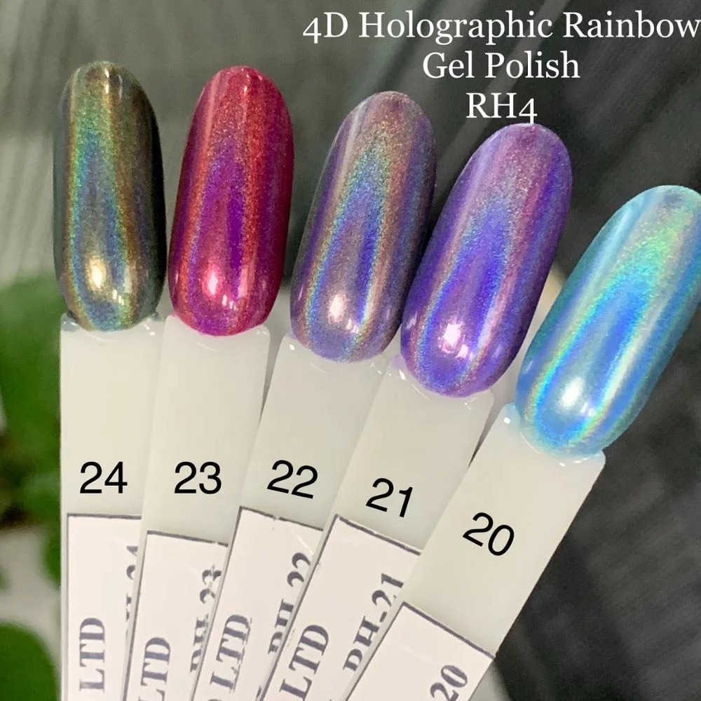 4D Holographic Rainbow gel polish OEM&ODM wholesale gel varnish gel lak for nail art nail painting