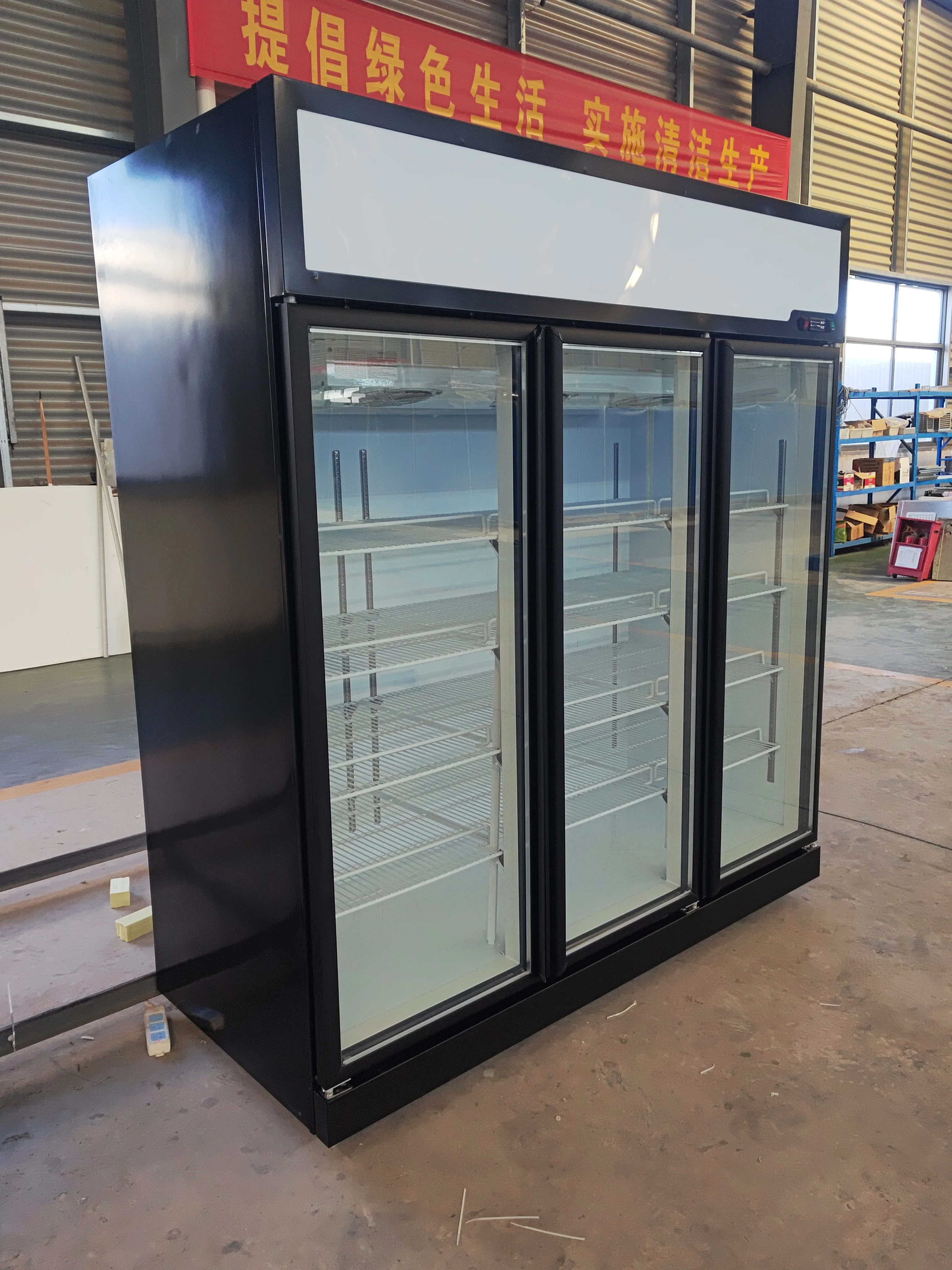 Convenience Store Upright Glass Doors Display Showcase Commercial Beverage Display Chiller Freezer Cooler Refrigerator