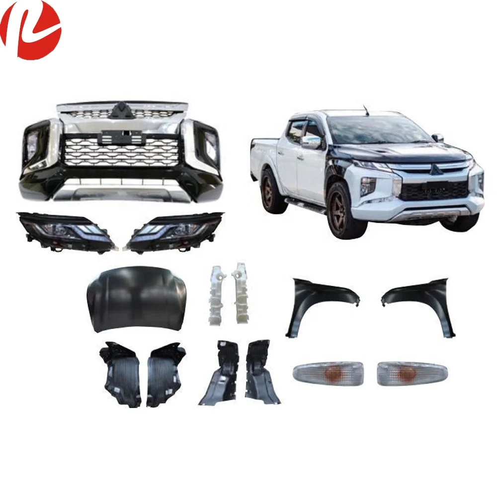 Mitsubishi Triton L200 2020 bodykit bumper grille LED headlamp 2015 upgrade to 2020 high level car body kits.jpg
