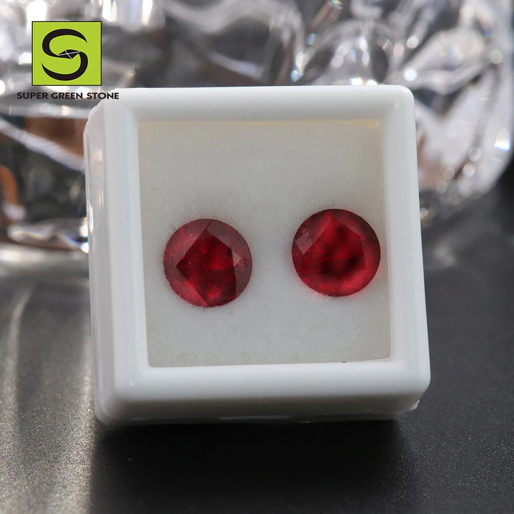 SuperGS SGSLGR06 Wholesale Hydrothermal Sapphire Emerald Cut Created Loose Lab Grown Gemstones Lab Loose Ruby