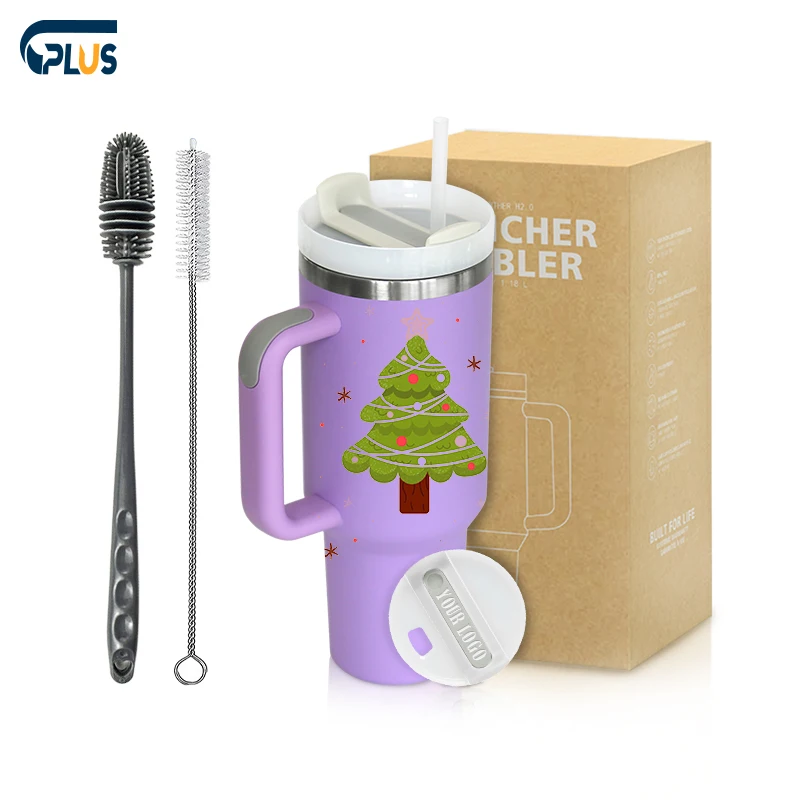 2024 New 40 oz Stanleies Tumbler Stanleies Steel Double Wall Vacuum Christmas Gifts Cup 40oz Mug Tumbler With Handle