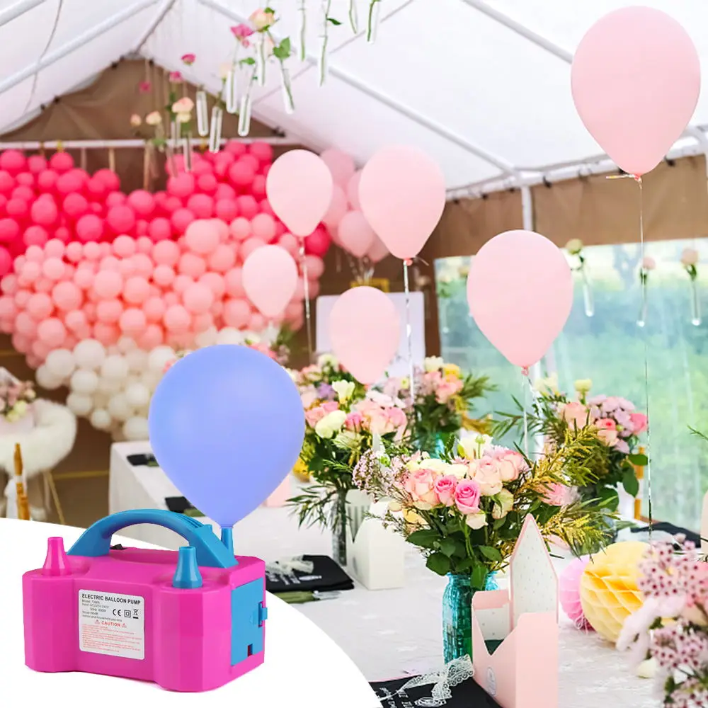 Electric Balloon Air Pump Inflator Dual-Nozzle Globos Machine All Style Portable for Party High Voltage Air Balloon Pump