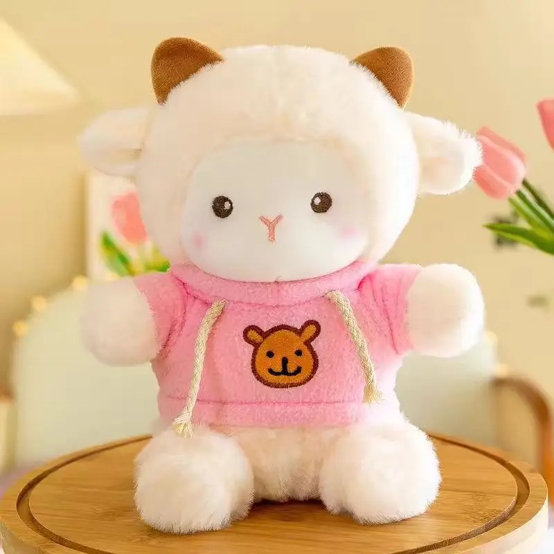 Custom make your own soft plush baby lamb stuffed plush toy sheep 20cm plush dolls with clothes