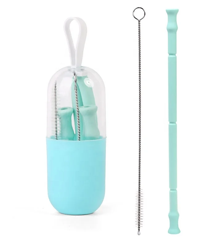 
Amazon New Ecological Telescopic Drinking Straw With Brush Wholesale Straw Portable 