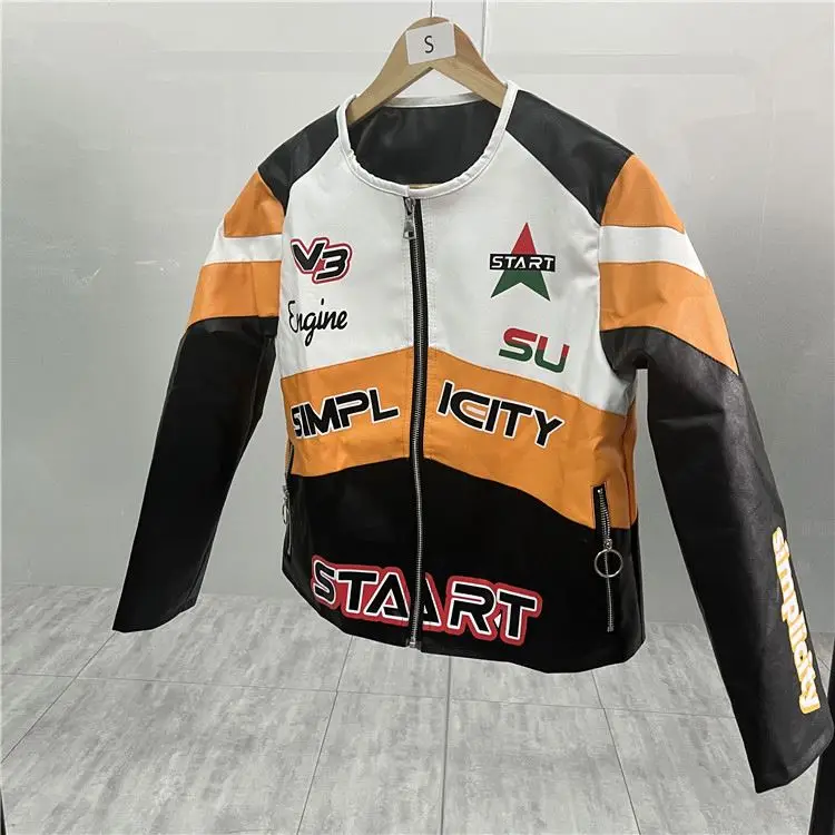 K210-new trendy fall fashion 2023 spring biker jacket leather for women motorcycle jacket