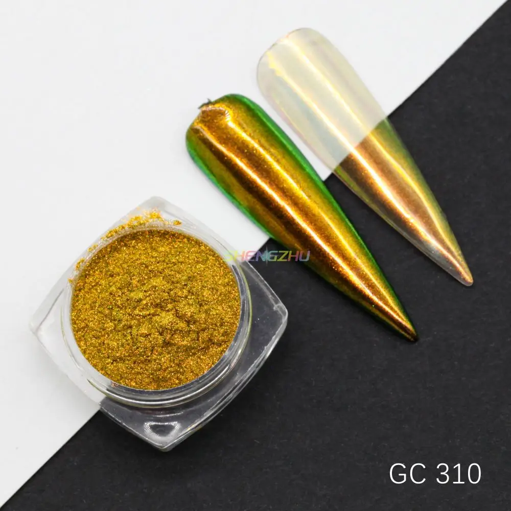 New chrome nail duochrome chameleon multichrome color shifting nail rubbing nailart pigment powder low MOQ customized packing
