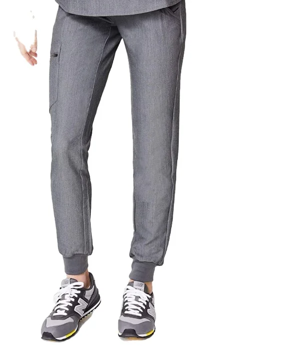 FIGS Zamora cotton/ rayon spandex  jog Jogger Style Scrub Pants tops - Slim Fit, Anti-Wrinkle Medical Scrub Pants, zipper pocket