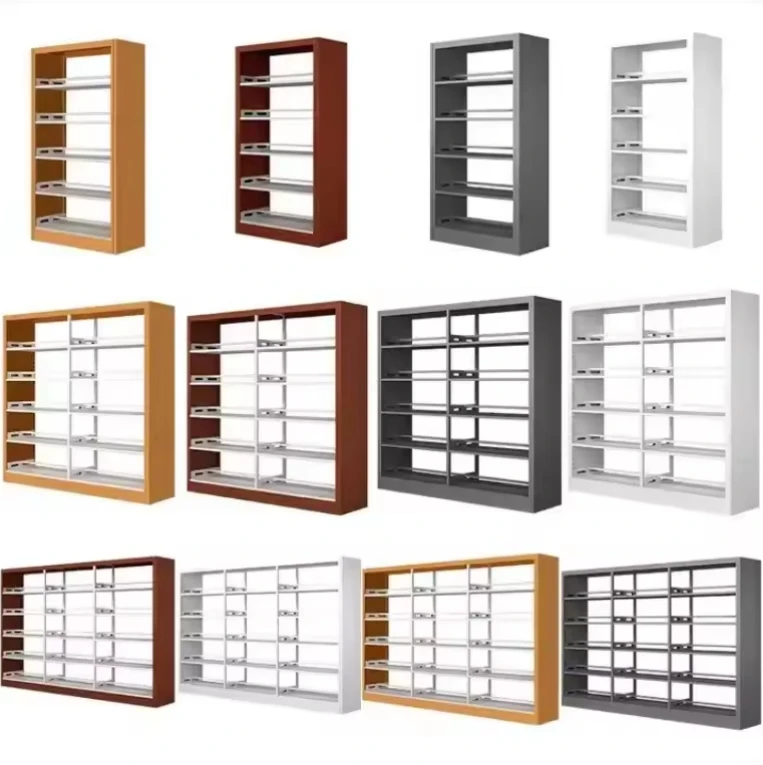 Factory Price 2 Meter Height 6 Shelves Metal Logam Rak Buku Perpustakaan