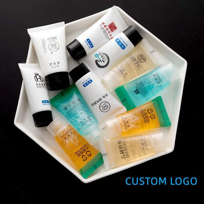 custom hotel shower gel tubes disposable hotel amenities mini shampoo and conditioner set