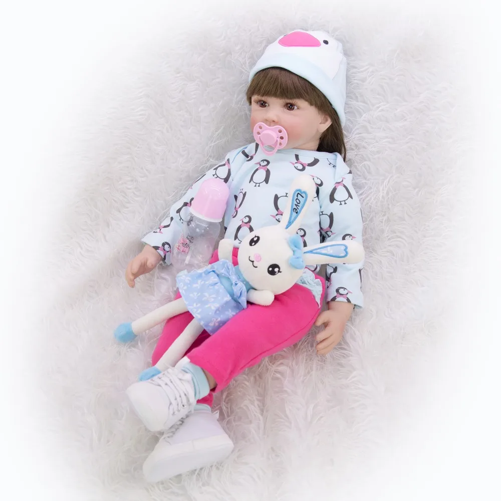24 inch  60 cm Fashion Long Hair Reborn Dolls and Reborn Boneca