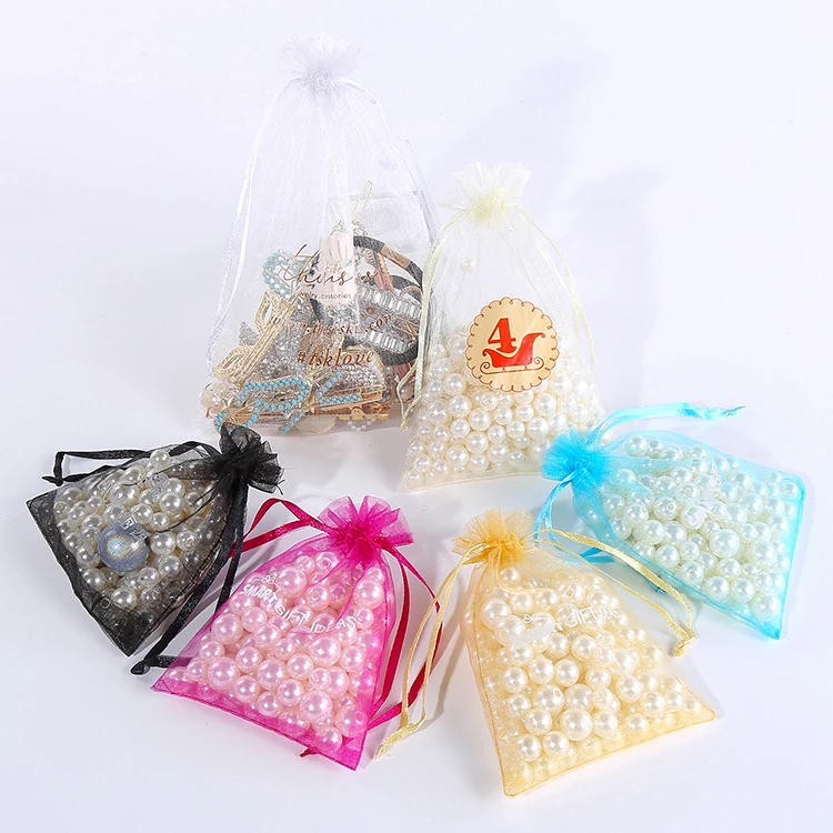 Custom Packaging Organza Bags For Gold Draw String Gift Bags Embossing Silk Drawstring Bags