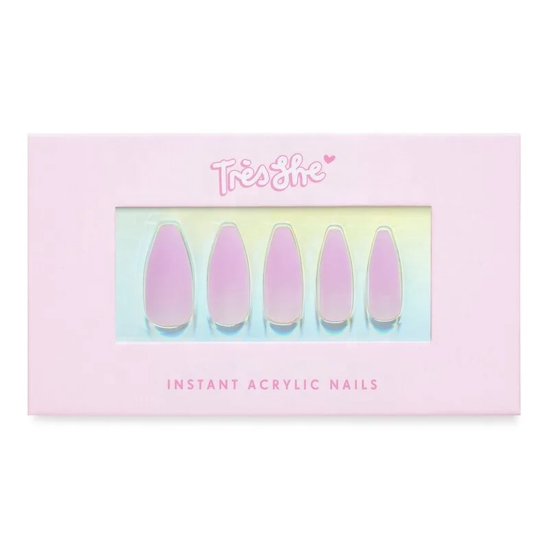 Luxurious Pink Rectangle Magnetic False Press on Nail Packaging Box with UV Coating Matt Lamination Embossing Window Display