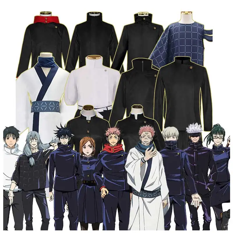 2022 New Anime Gojo Jujutsu Kaisen Kugisaki Nobara Itadori Dress Uniform Full Set Cosplay Costume + Wig + Accessories costume TV & Movie Costumes