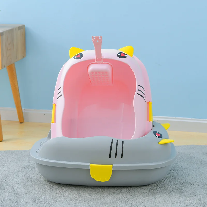 Большой контейнер для наполнения кошачьего туалета, полузакрытый Съемный контейнер для кошачьего туалета с защитой от брызг, товары для питомцев