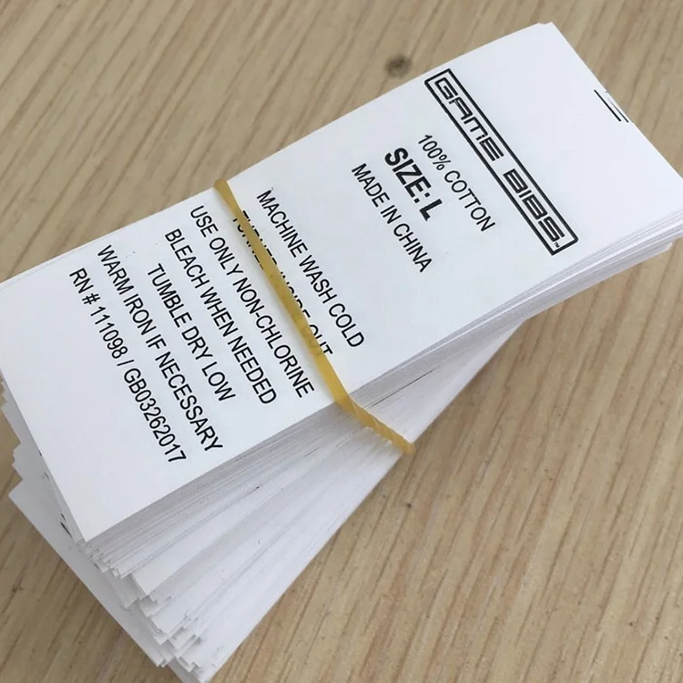 Sewing Custom Logo 100% Polyester Printed Damask Washed Care Contents Labels For Various Types Of Clothing