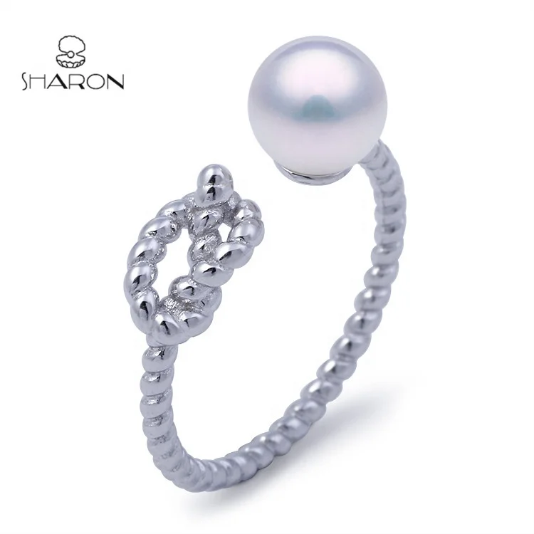 Manufacturer Price Women Piston Clover Finger Jewelry 925 Sterling Silver Ring Mounting for Pearl