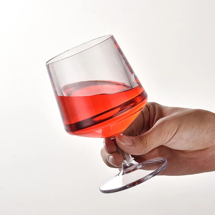 Акриловый винтажный Цветной полосатый пластиковый Золотой обод винный бренди ножницы коньяк стеклянная чашка бокал