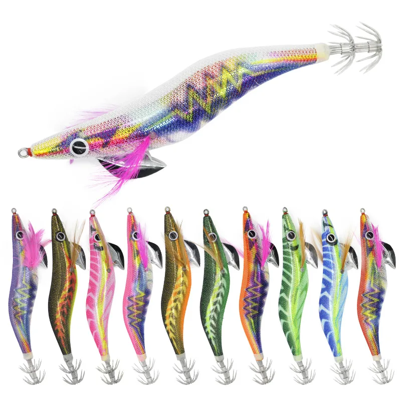 Nice price oem customized 13.5cm 19g bass Shrimp Squid lure with hooks