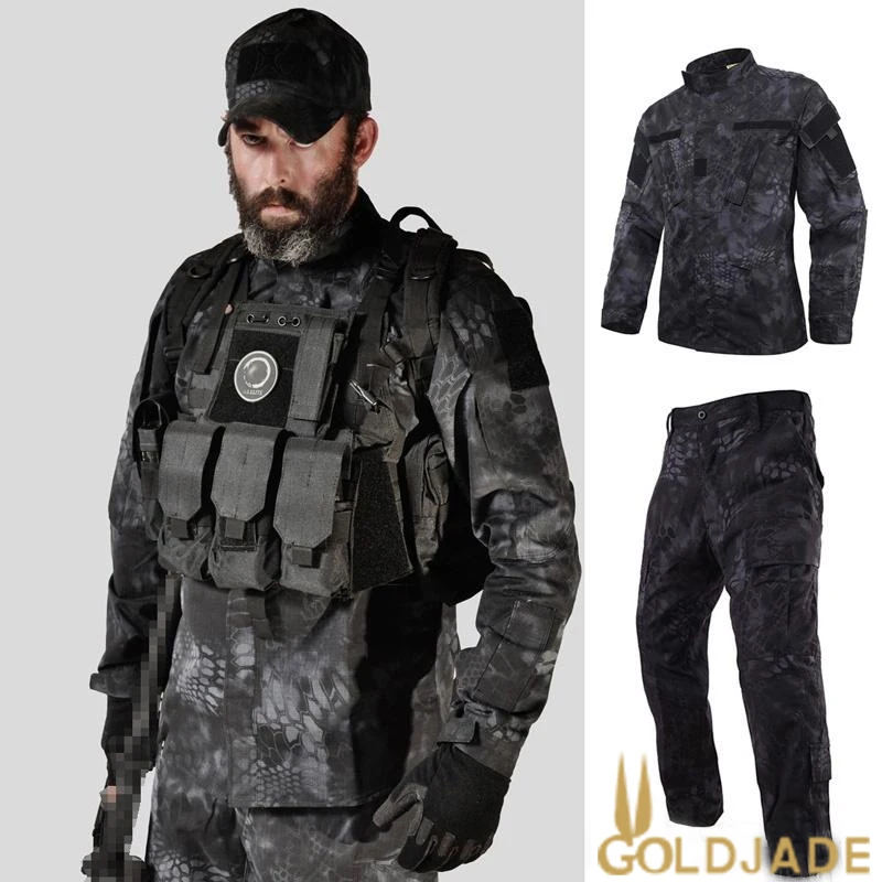 
Tactical US RU Army Camouflage Combat Uniform, Men BDU Multicam Camouflage Uniform Clothing Set 