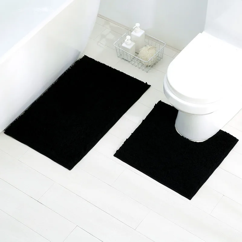  Water absorbent 2 piece chenille bath mat