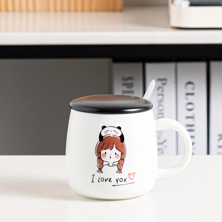 Amazon amazon hot sale couple cup mr and mrs coffee mugs wholesale cute character ceramic breakfast tea coffee cups emoji mug