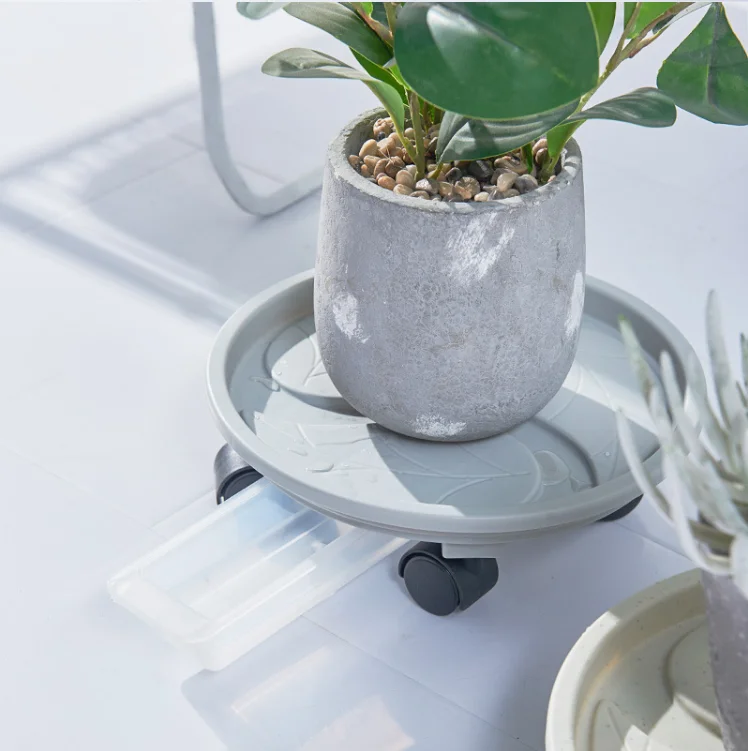Factory Wholesale Round Square Pot Plant Stand Thickened Flower Pot Mover Holder with Drainage Water Container