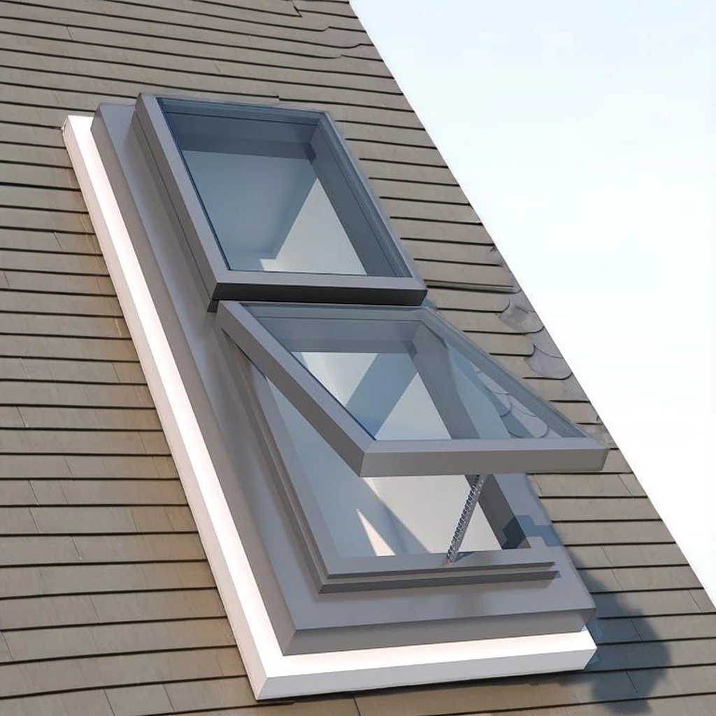 China Factory Direct Sale Modern Double Glass Glazed Top-Hung Roof Skylight Windows Motorized Automatic Building Flat Louver