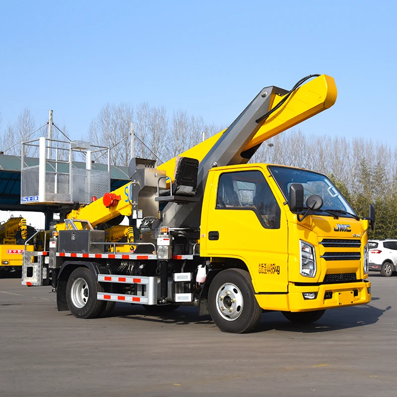 23 meters hydraulic aerial cage truck for high altitude advertising installation