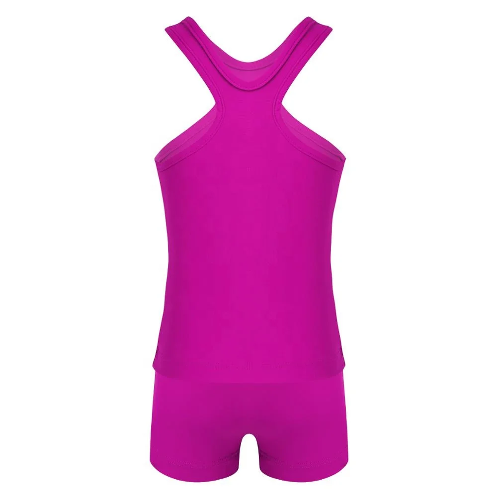 Kids 2Pcs Dance Outfit Tank Top with Bottoms Set for Ballet Dance Performance Kids Gymnastics Workout Sports Leotard Costumes