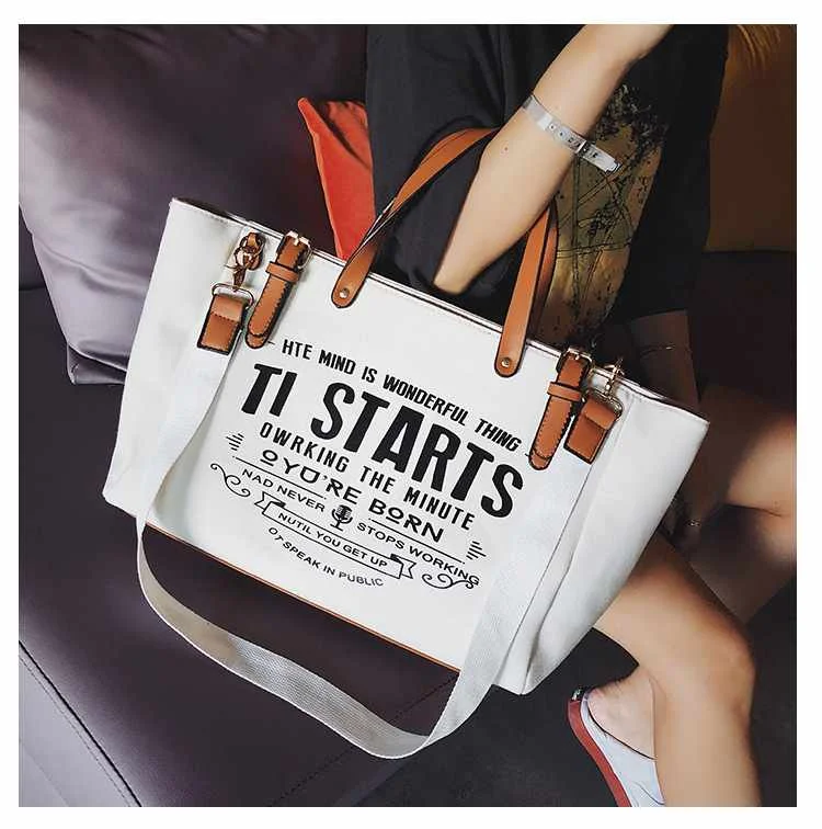 Fashion handbag 2021 hot selling multi colors ladies shoulder bag large capacity canvas crossbody bag women portable tote bag