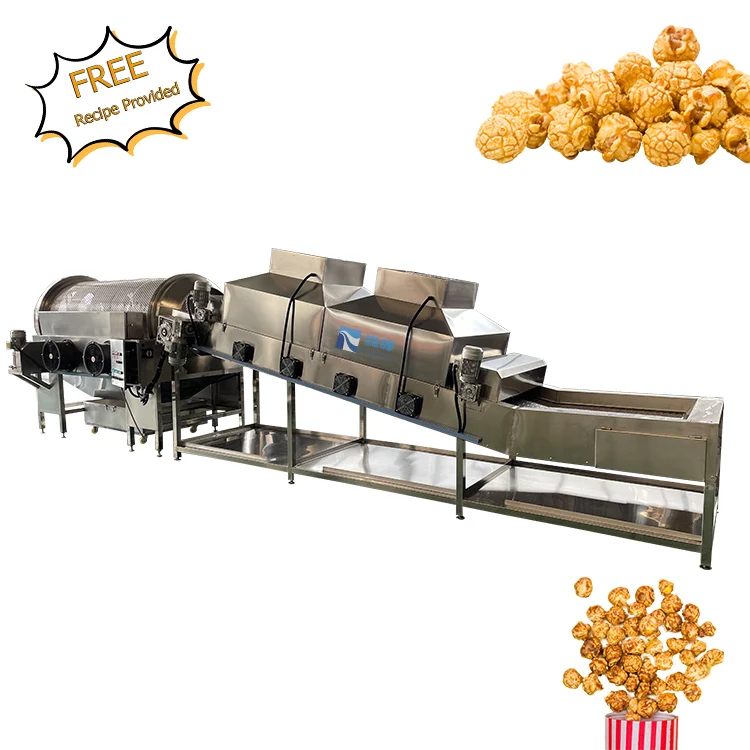 Stainless Steel Sweet Popcorn Making Machine Industrial Automatic Caramel Popcorn Production Line