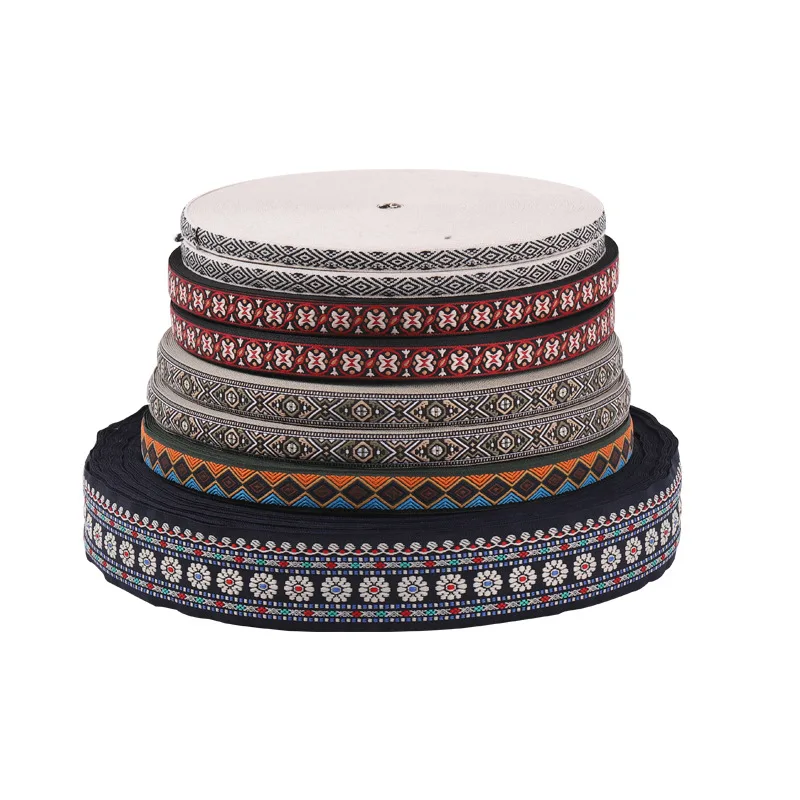 Professional custom ethnic  jacquard woven ribbon webbing strap 6cm